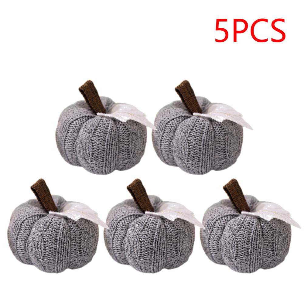 1-5PCS Small Pumpkins Home Decor Knit Knitted Pumpkin Reusable Seasonal Charm Cozy Warm Decorative Ornaments Crochet Pumpkins