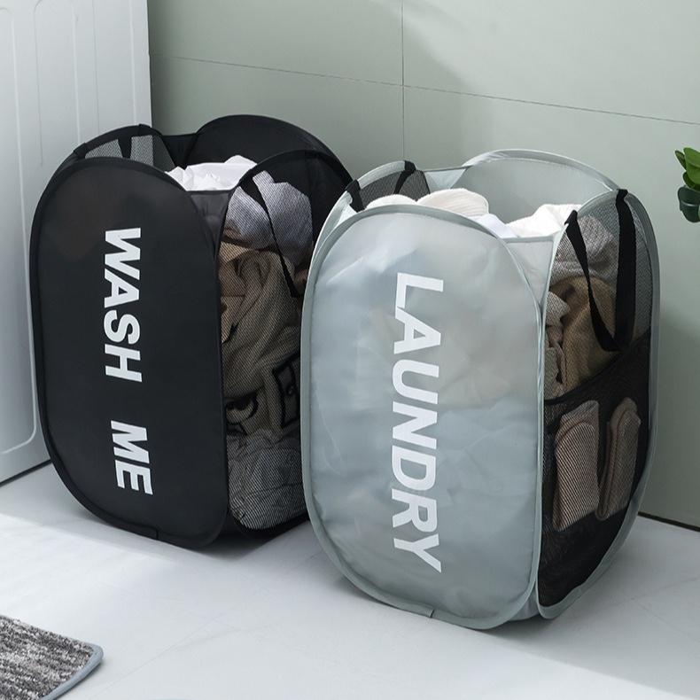 Прочная складная простая корзина для белья, большая моющаяся одежда, органайзер для хранения игрушек, модные сетчатые дышащие аксессуары для ванной комнаты