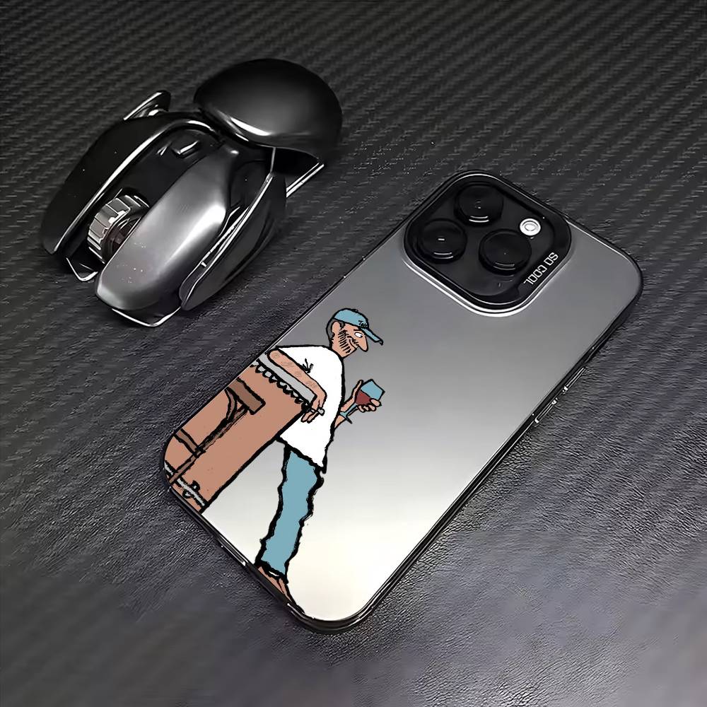 Jean J-Jullien M-Minimalist Art Phone Case For iPhone17,16,15,14,13,12,11 Plus,Pro Max Colored Silver Plated Inside Cover