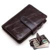 CONTACT'S Real Leather Men Wallets Short Wallet Card Holders Zip Coin Pocket Male Purse