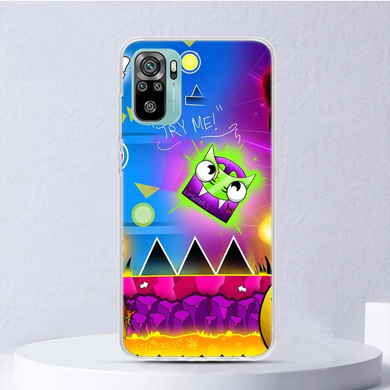 Мягкий чехол Geometry Dash для Xiaomi Redmi Note 14 13 12S 11S 10S 12 Pro Plus Чехол для телефона 11 10 11E 11T Note14 Оболочка Coque Нет