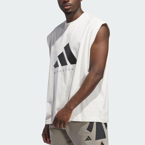 adidas Спортивная простая и удобная майка без рукавов, свободная, унисекс, белая