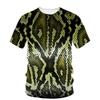 Personality 3d Printed Snake Animal Skin T-Shirt Men Summer Fashion Street Short Sleeve Tees Quick Dry Plus Size T Shirts