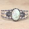 Lemon Chrysoprase Gemstone Ethnic Silver Jewelry Cuff Bracelets7''Adjustable