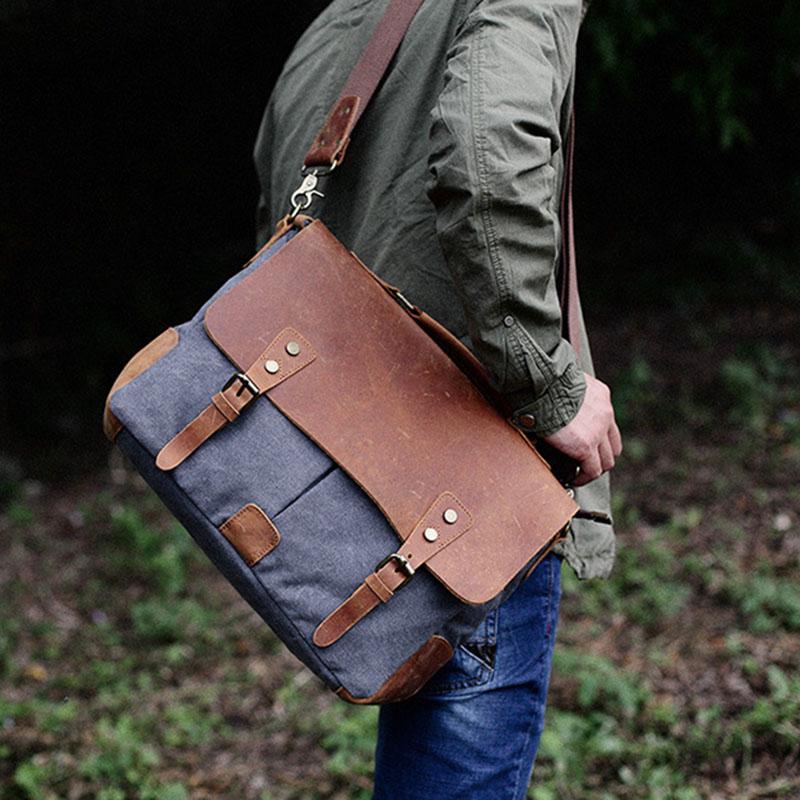 Мужской холщовый портфель