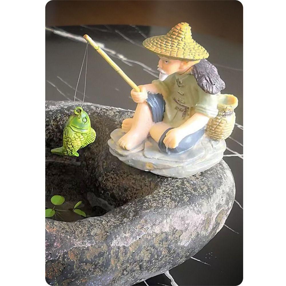 Bonsai Garden Resin Figure Micro-Landscape Miniatures Outdoor Sitting Statue