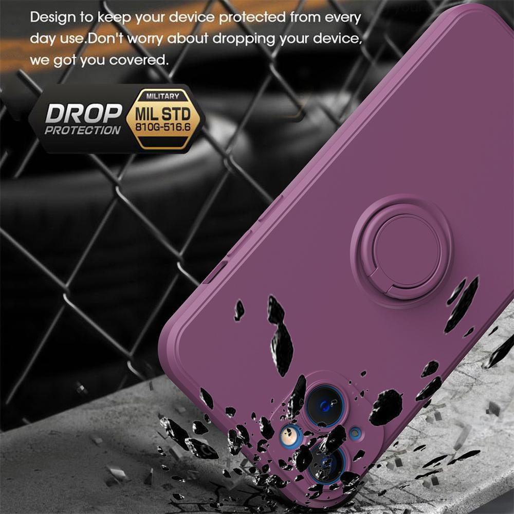 Магнитные чехлы из жидкого силикона для For Iphone 1 14 13 12 11 Pro Max XS XR 6 6s 7 8 Plus SE Мягкая крышка с держателем-кольцом