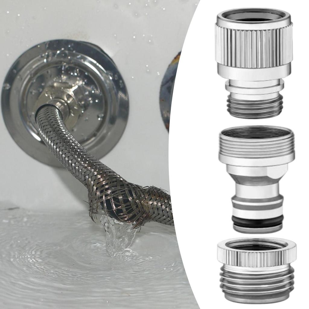 Faucet Adapter for Garden Hose and Shower Connection Rust-Proof Water Tap Part Quick Connectors for Bathroom Garden Watering