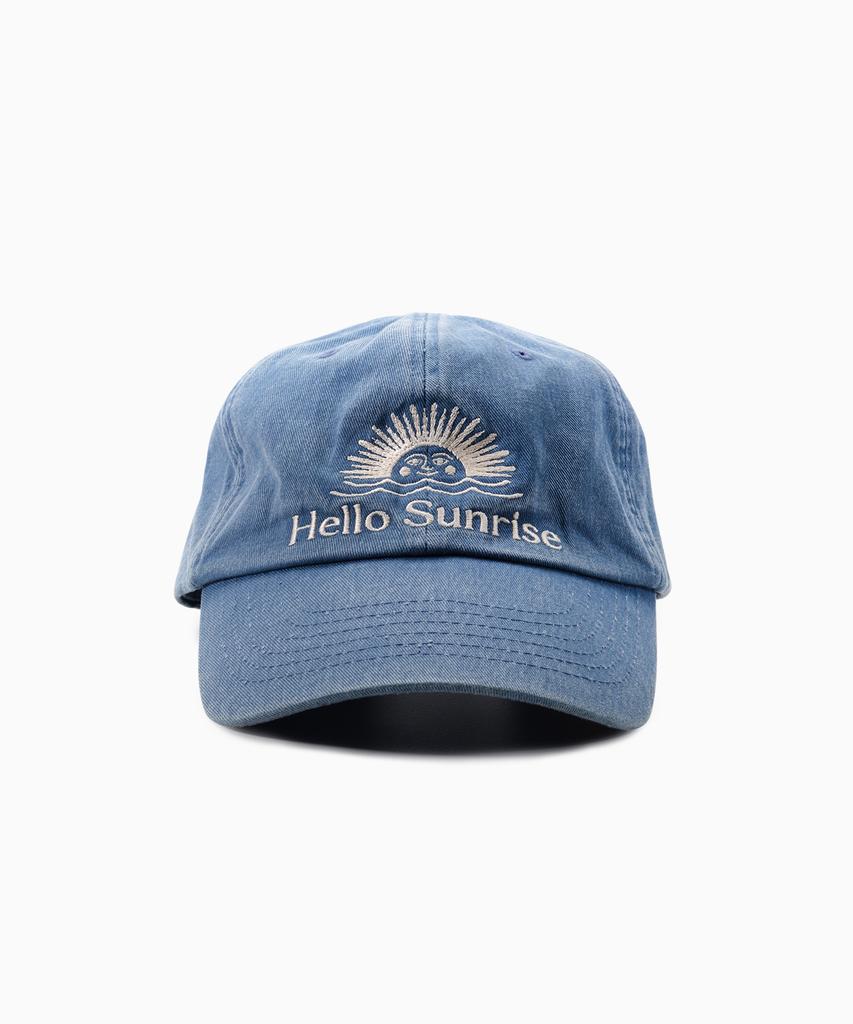 HELLO SUNRISE Стильная кепка-бейсболка с вымытым логотипом Og_Винтажный синий