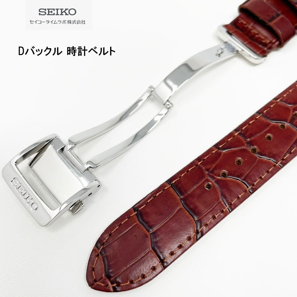 Seiko Time Lab ремешок для часов из коровьей кожи телячья коричневая пряжка D-образная ткань для часов комплект Co., Ltd. Мужской (Уход включен) (18мм)