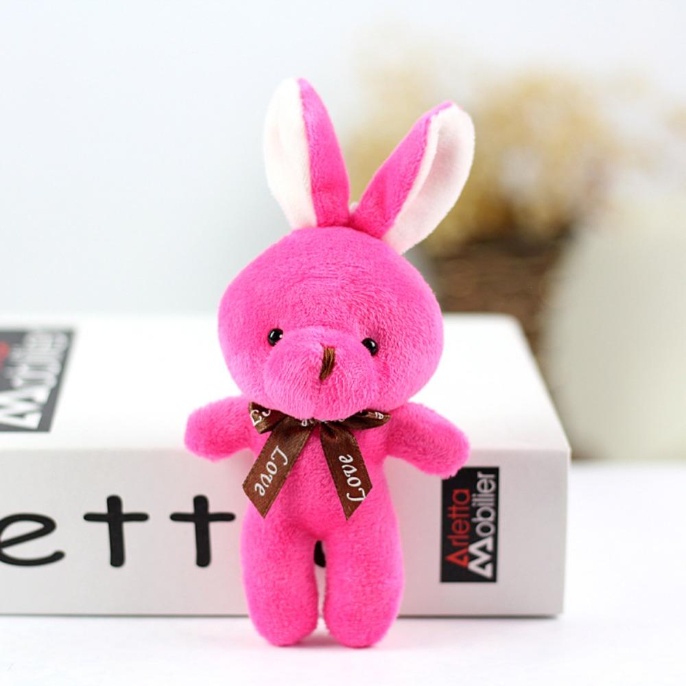 with Bow Tie Mini Teddy Dolls 16cm Keychain Pendant Cute Stuffed Rabbit  Kids