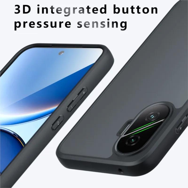 Матовый противоударный чехол для телефона F7 для POCO F7 Прозрачный жесткий акриловый ПК + бампер из ТПУ Чехол для Redmi Turbo 4 pro