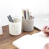 Модный полый пластиковый держатель для ручек в стиле ротанга, коробка для хранения канцелярских принадлежностей