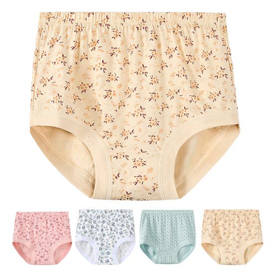 Women's Cotton Underwear High Waisted Granny Panties Soft Full Coverage Briefs for Middle-Aged And Elderly Women