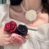 Многослойное ожерелье с цветком розы для женщин, легкое роскошное колье с цепочкой на ключицу, сексуальное ожерелье для девочек