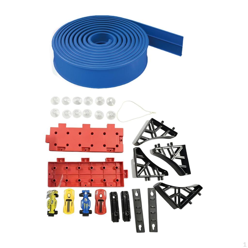 Flexible Ramp with Suction Cups for Toy Cars, Versatile Starter Kit, DIY Race Track Christmas,