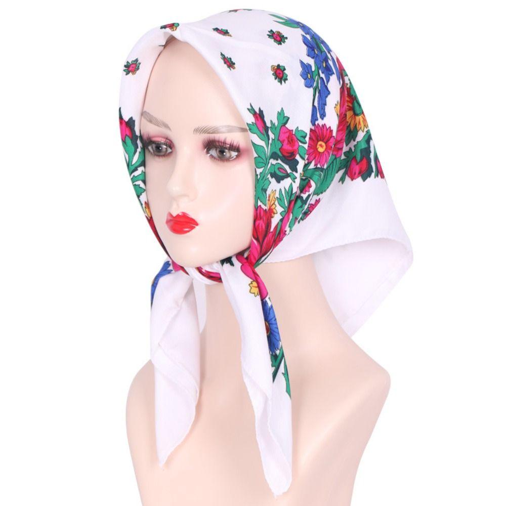 Soft Square Neck Scarves Ethnic Style Square Shawl Beautiful Women Headwraps Winter/Autumn/Spring