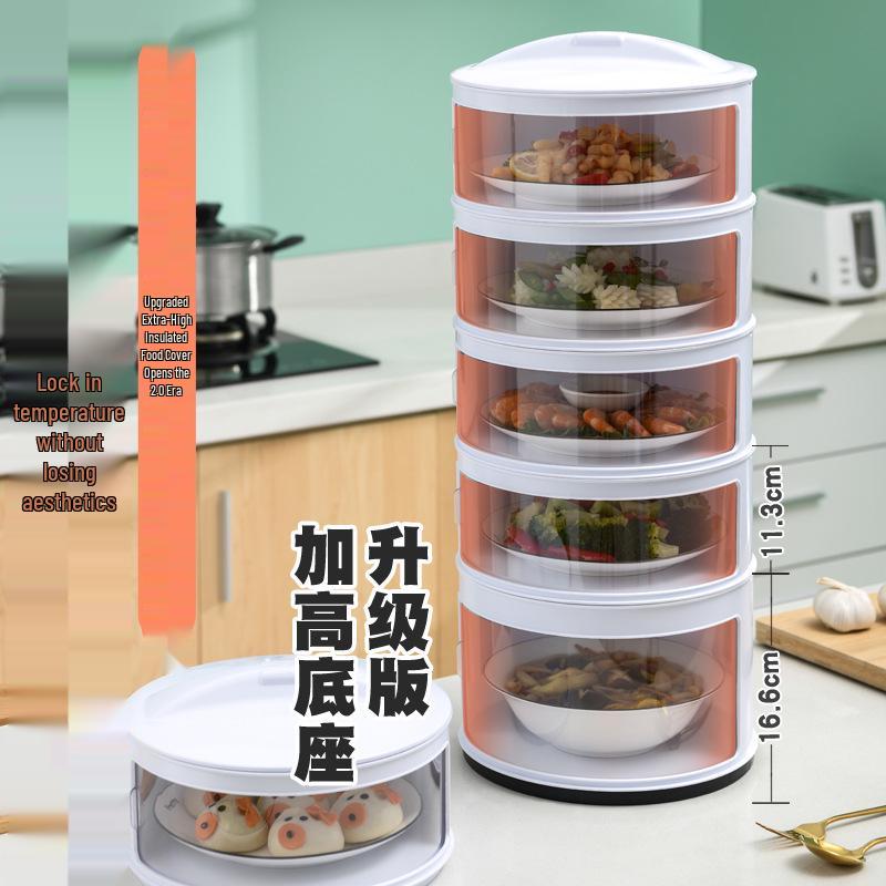Многослойная утепленная крышка для еды: Пыленепроницаемый, сохраняющий свежесть пластиковый контейнер для хранения остатков