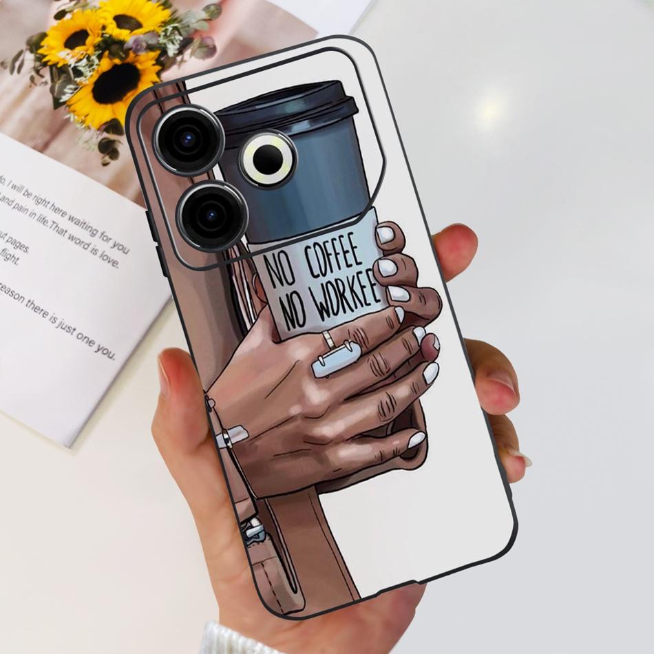 Чехол для телефона Tecno Pova 6 Neo Pova6 Neo 4G 2024 Элегантный принт Мягкий силикон ТПУ Чехлы