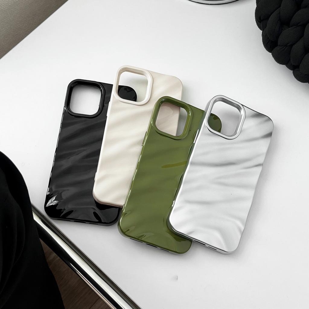 Luxury Matte Water Ripple Bumper 3d Soft Silicon Phone Case For Iphone 14 13 7 8 Plus X Xs 12 Xr Max 11 Pro Se 2 3 Back Cover