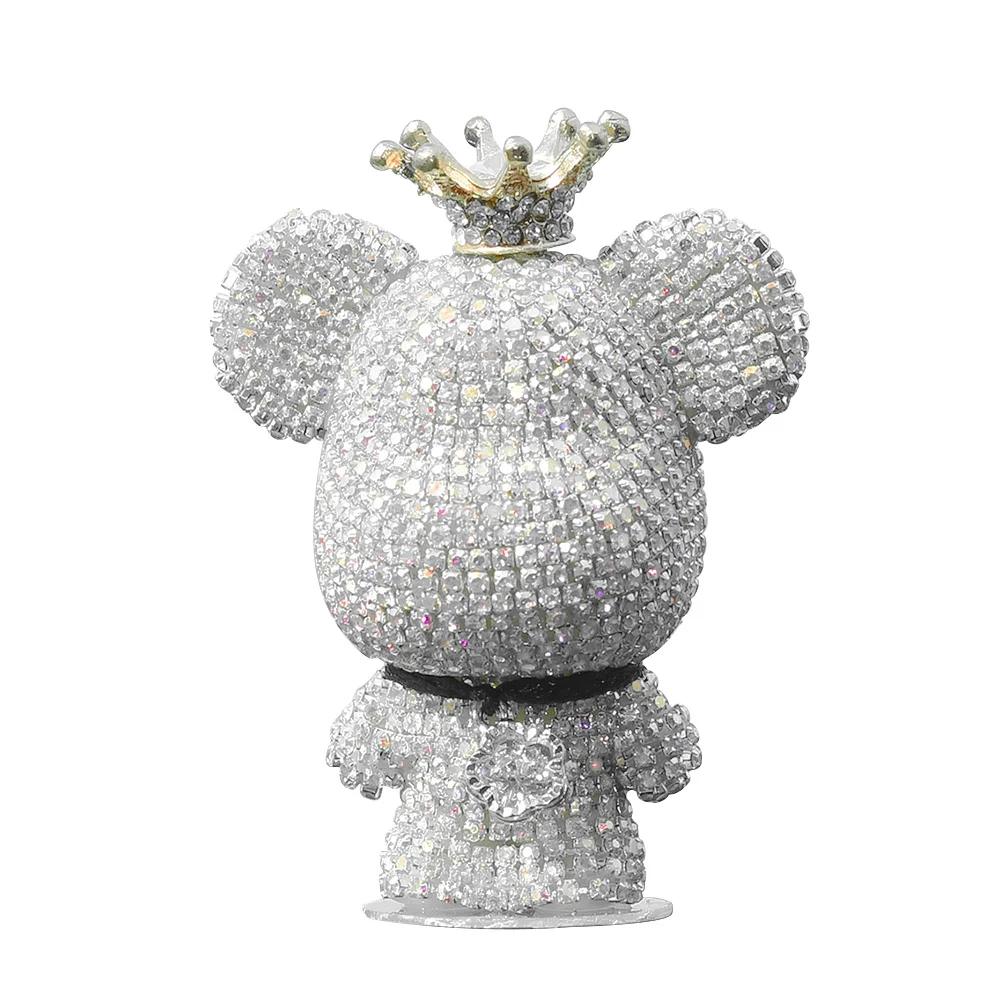 Милое украшение для салона автомобиля, украшение в виде медведя из стразов для приборной панели автомобиля, кукла-шар, украшение для украшения комнаты, подарок на стол