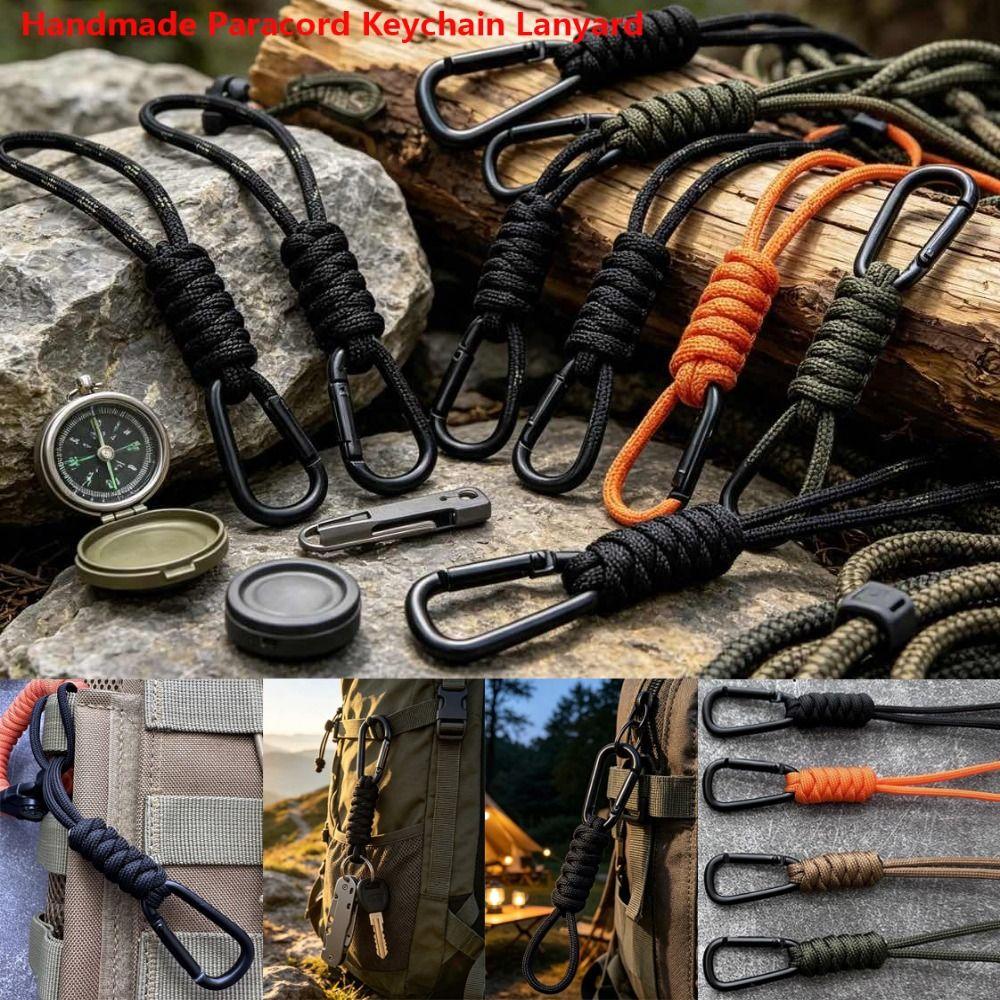 10pcs/set 20cm Paracord Keychain Lanyard Buckle Survival Backpack Key Ring for Survival Tools
