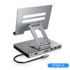 9-в-1 Стенд-хаб USB C для iPad Pro M4/M2/Air 13/12.9/11", 4K HDMI, Ethernet, SD/TF-ридер, 3xUSB 3.0, Складная док-станция