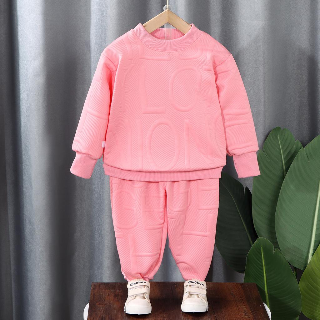 Baby Warm Sets Spring Autumn Trendy Suit Boys Girls Sweatshirt Outfit Kids Cotton Top Casual Sports Pants