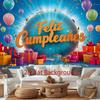Birthday Party Backdrop Colorful Polyester Banner Photo Booth Decoration 103