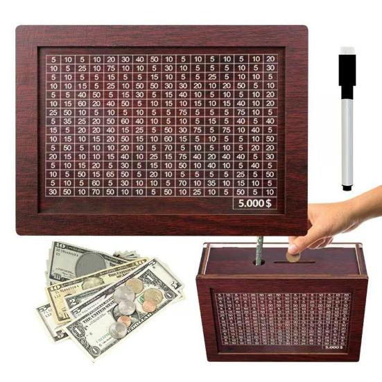 Деревянная копилка для детей, подарок, накопительная коробка, накопитель денег со счетчиком