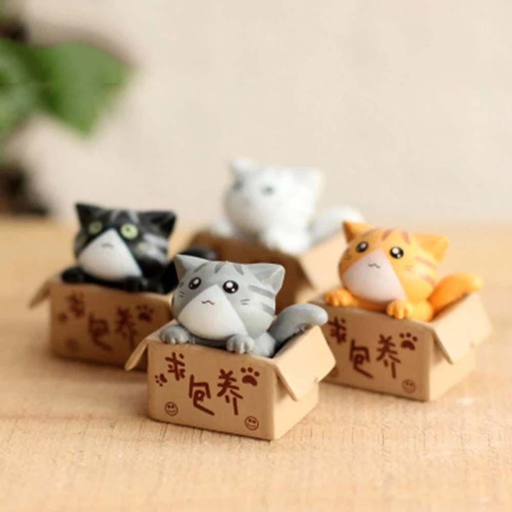 Decoration Cute Kitten Ornament Crafts Cartoon Car Figurine Poor Box Cat Kitty Model Small Statue