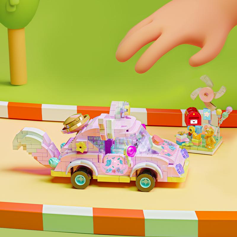 Детские мультяшные игрушки Покемон Машина Алмазные строительные блоки Образовательные игрушки Для детей Подарки на день рождения Настольные украшения