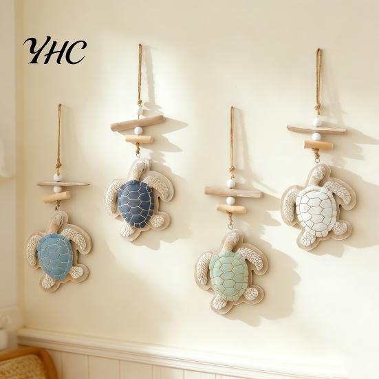 Ocean Style Wall Accent Lighted Wooden Sea Turtle Decor, Beachy Decor with Warm LEDs, Bathroom Beach Luminous Coastal Nautical Hanging for Balcony