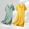 Женское модальное летнее платье - С коротким рукавом, Однотонное, Свободного кроя, Универсальное для дома или улицы