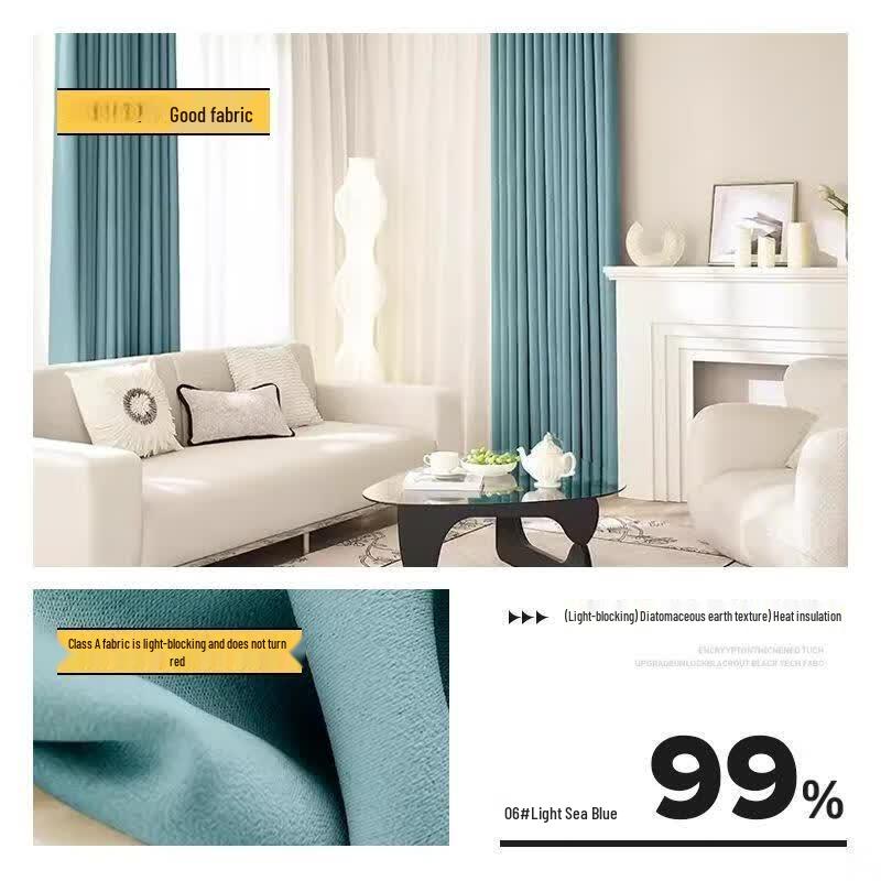 Gureide Cream Style Full Blackout Grommet Curtain