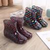 Fashion Women's Rain Boots Waterproof Shoe Cover Silicone Protectors Rain Boots for Indoor Outdoor Rainy Day Reusable Zapatos Mujer