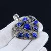 Lapis Lazuli Gemstone Handmade 925 Sterling Silver Jewelry Pendant Natural Lapis Lazuli Heart Shape Pendant For Gifts