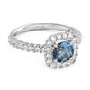 London Blue Topaz Round Cushion Halo Ring - 925  Sterling Silver