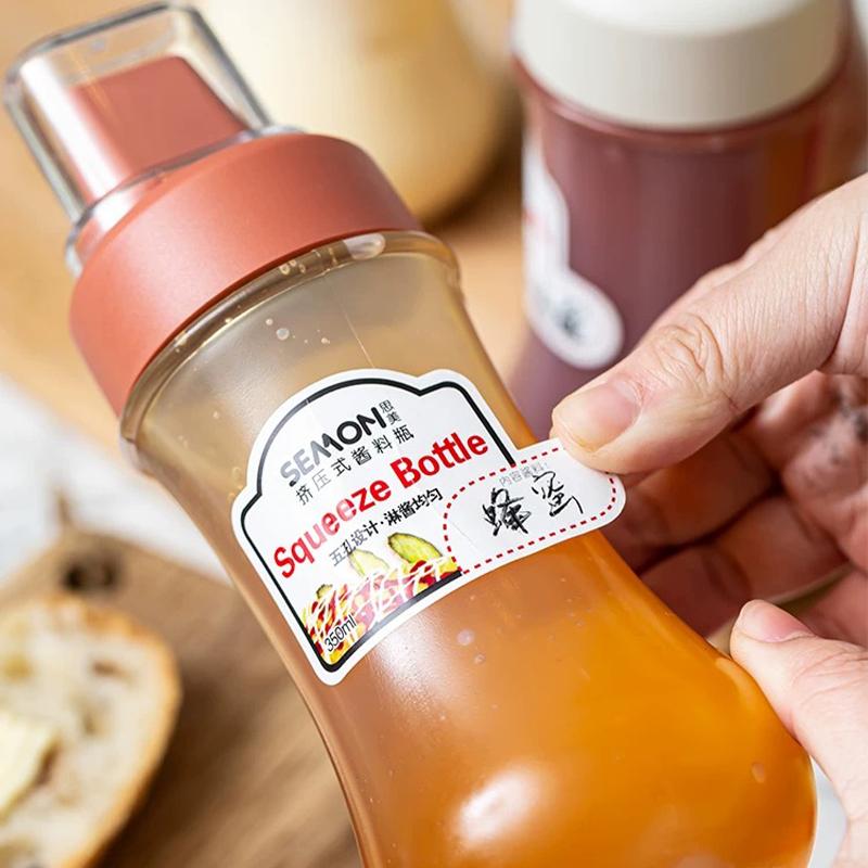 1/3pcs Multi-purpose Squeeze Sauce Bottle,Food-grade PP Material Condiment Dispensers for BBQ,350ML Seasoning Bottle for Salad