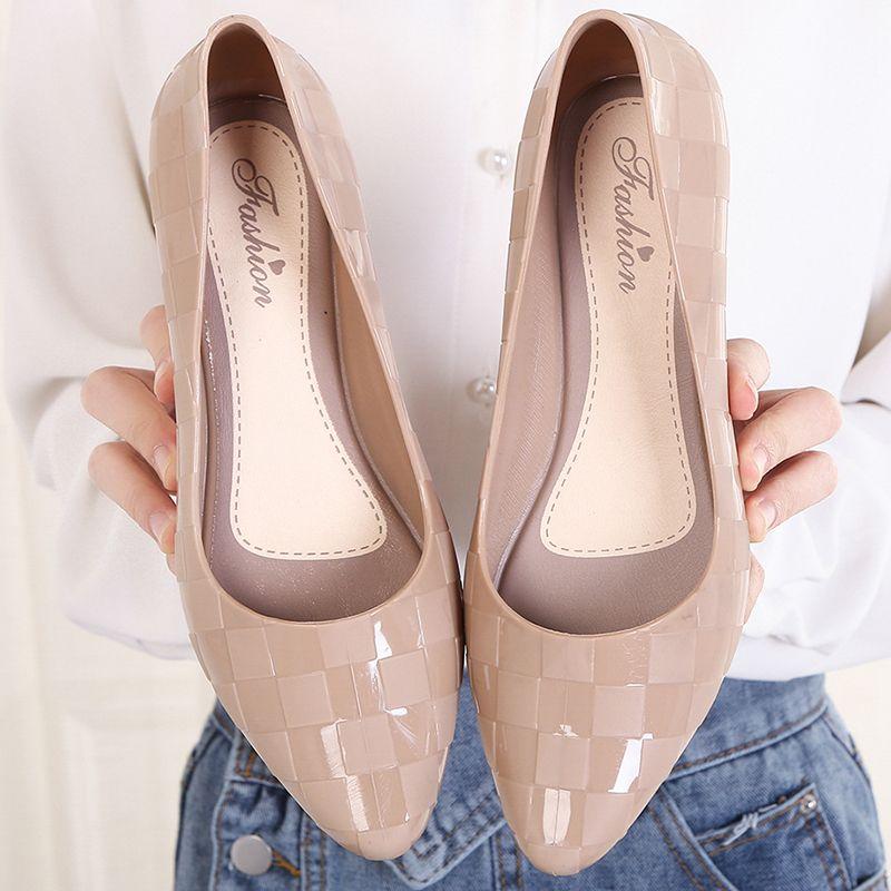 Модная непромокаемая обувь, непромокаемая обувь, женские летние прозрачные туфли, прозрачные туфли, нескользящие нескользящие непромокаемые туфли с неглубоким носком