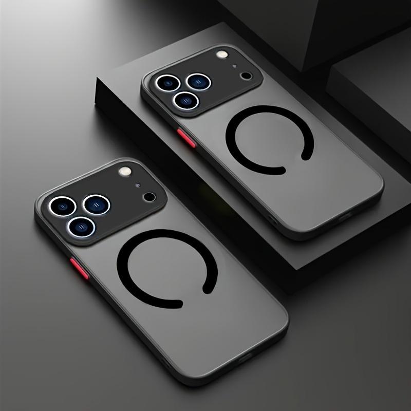 Полупрозрачный Магнитный Бронированный Чехол Для Телефона Для iPhone 17 16 15 14 13 12 Pro Max Plus Air Для Magsafe Магнитная Беспроводная Зарядка Обложка