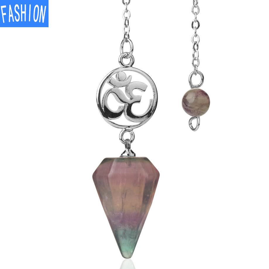 Хрустальная руда Духовный маятник Замысловатое исцеление Шестиугольный остроконечный кулон-украшение