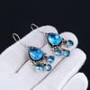 Swiss Blue Topaz Earrings, Gemstone Earring, Antique Blue Topaz Gemstone Silver Earring, 925 Solid Silver Gemstone Jewelry, Gemstone Earring For Her