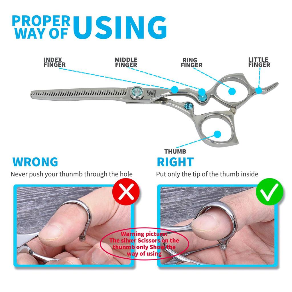 SANGELAR 6 Inch Senior Hairdresser Professional Hair Scissors Cutting Scissors Thinning Shear Barber Hairdressing Beautiful Design Grooming Tools