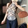 Pleated Halter Sleeveless Camisole Plaid Stripe Suspender Vest Sweet Slim Crop Tops  Women Girl