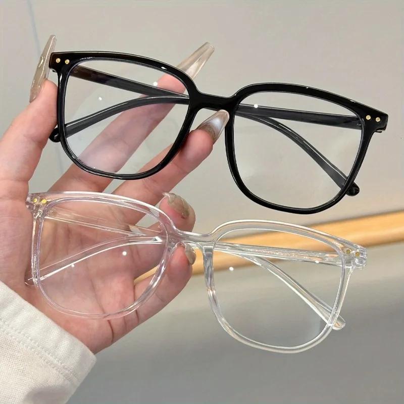 2 пары модных очков без диоптрий, подходящих для повседневной носки мужчинами и женщинами, для работы и досуга, простые декоративные очки