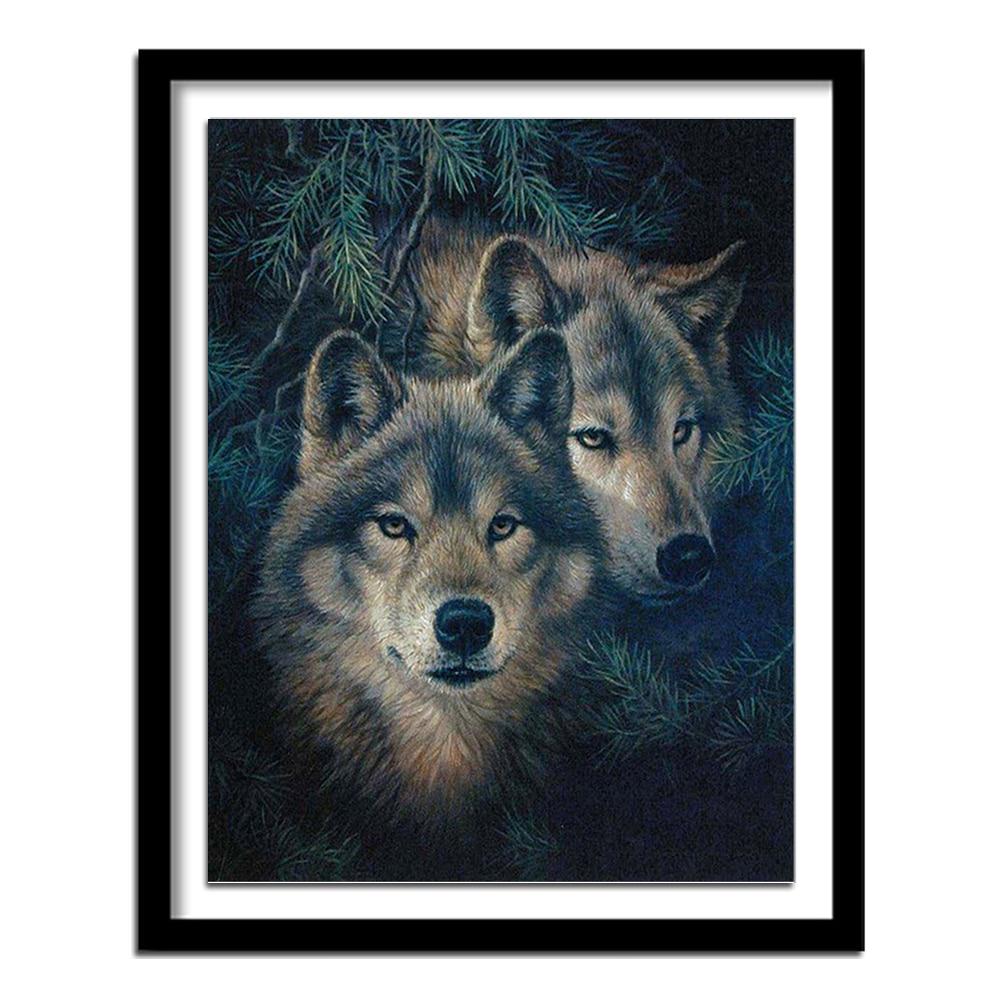 5d Diy Diamond Painting Round Diamond Embroidery Animals Wolf Diamond Round Diamant Painting
