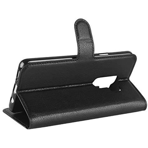 Etui Coque Housse de Protection - LuffyShop - Samsung Galaxy S9 Plus - Cuir Noir - Haute qualité - Rigide