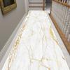 European Style Luxury White Long Corridor Carpet Marble Decoration Runners Non-slip Rugs Hall Stairs Passageway Easy Clean Mat