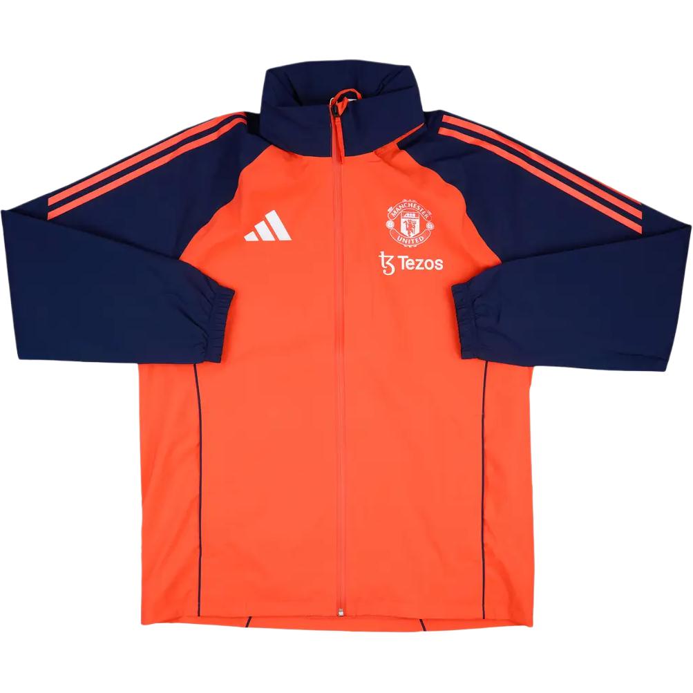 adidas Мужская всесезонная тренировочная куртка Манчестер Юнайтед 24/25 Оранжево-синяя IT2016